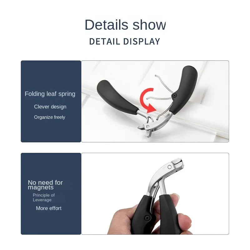 Curved Nail Clippers Large Opening 3x Anti-splash Storage Heavy Duty Qme