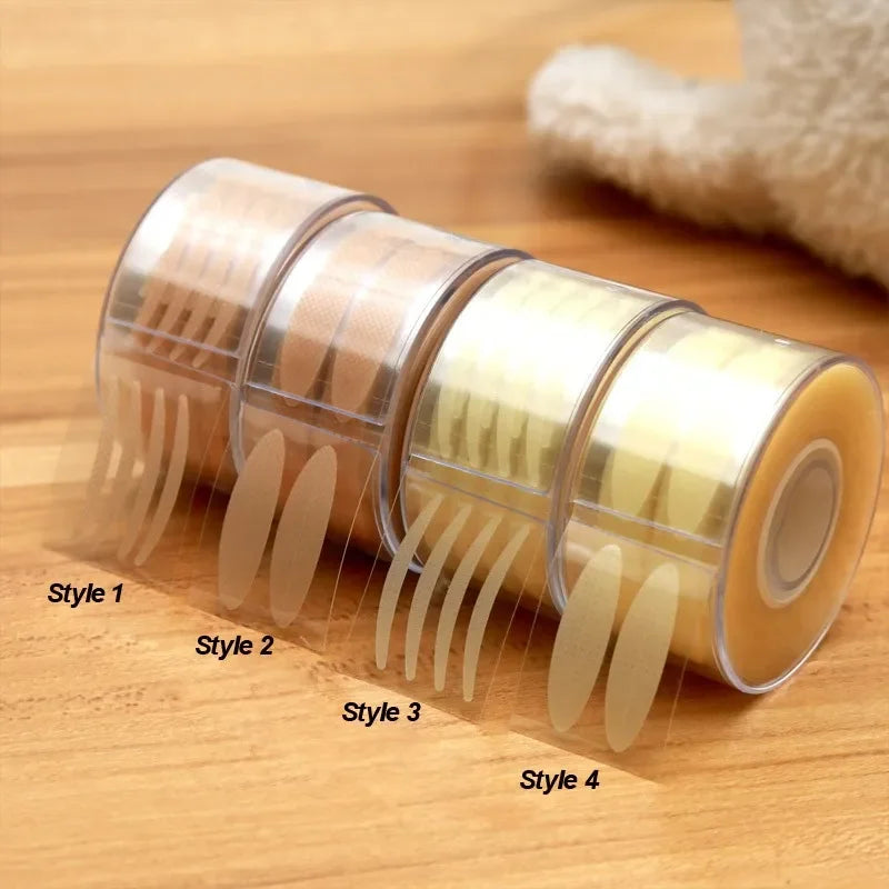 600PCS Double Eyelash Tape Invisible Eyelid Lift Band Self Adhesive Transparent Eyelid Decals Fiber Waterproof Eye Stickers Qme