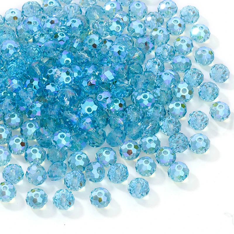 84pcs Czech Faceted Rondelle Beads 8mm AAA Crystal Glass Loose Spacer Beads for DIY Jewelry Bracelet Craft Making Supplies Qme Color 12