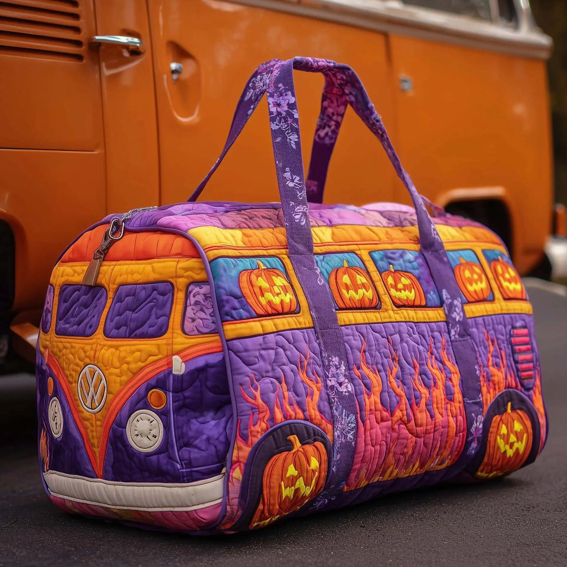 Women 3D Quilting Craft Travel Duffel Bag Fashion Sun Mountain Forest