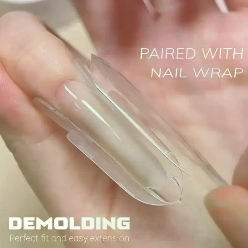 Nail Clear Rocket Shape Sandwich Dual Forms Reusable Full Cover Molds Qme