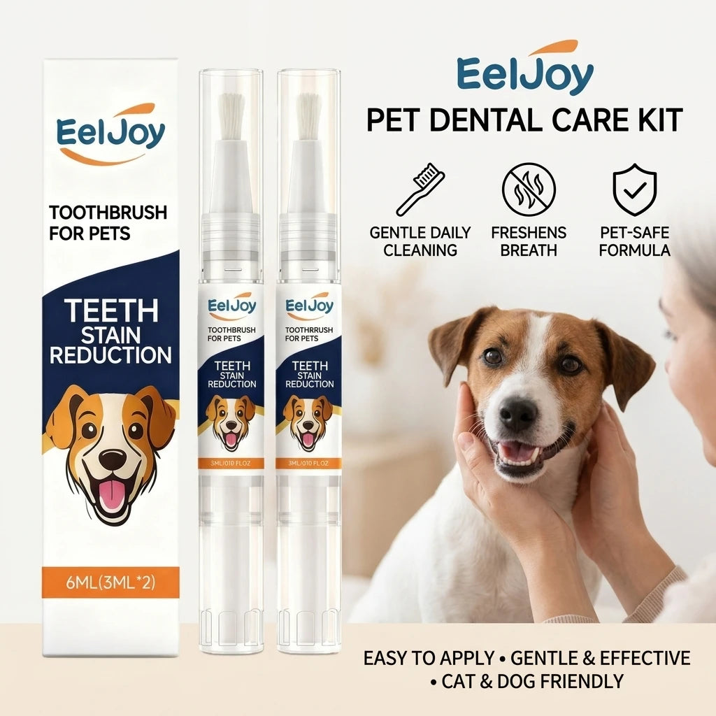 Pet Teeth Cleaning Pen Removing Plaque & Tooth Stains Freshing Breath Whiten Teeth Easy‑to‑use Gentle Dogs & Cats Oral Care Tool Qme