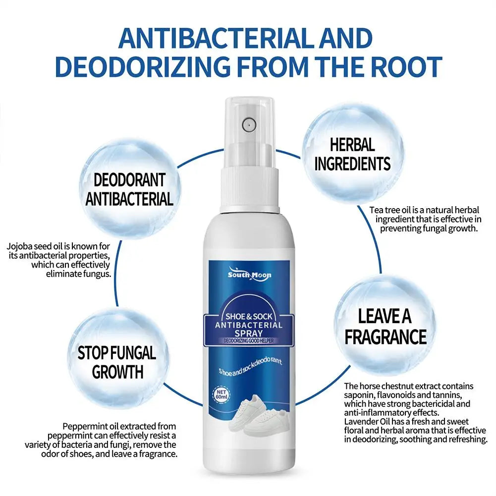 Antibacterial Spray Shoe Foot Odor Shoes Stink Freshener Socks Qme