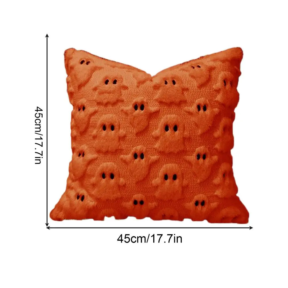 Couch Pillow Covers 18 X 18 Halloween Ghost Pillow Case Decorative Pillowcase Soft for Bedroom Apartment Dorm Room Couch Sofa Qme Orange