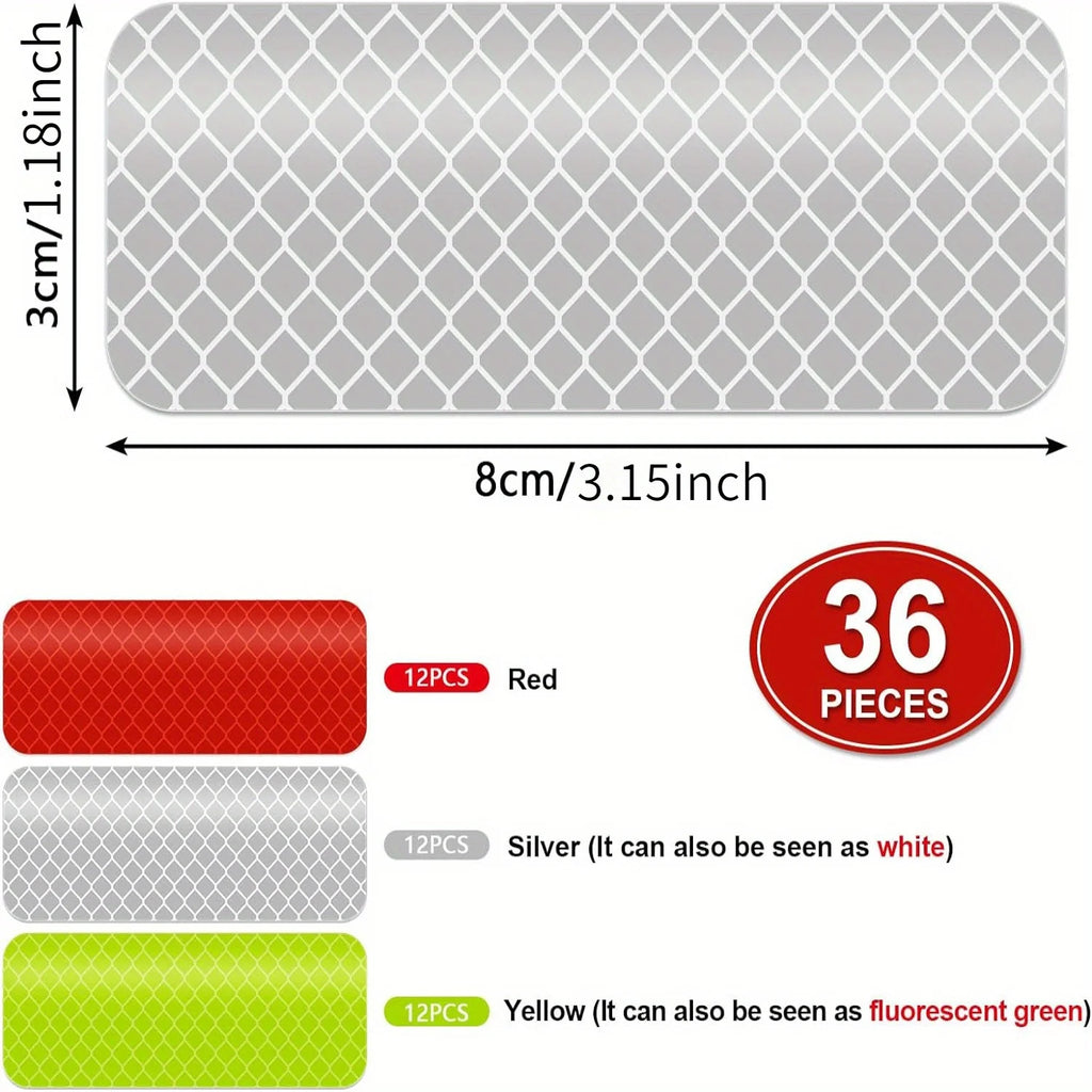 Nighttime safety warning reflective stickers, reflective stickers suitable for cars, motorcycles, etc., with reflective function Qme 36pcs