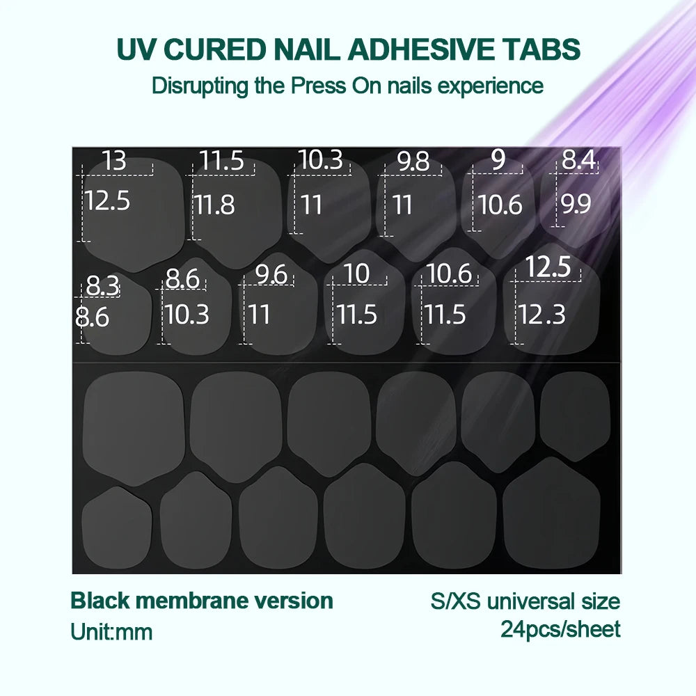 Nailpop UV Cured Nail Adhesive Tabs Sticky Breathable Double Sided Qme S 10pcs