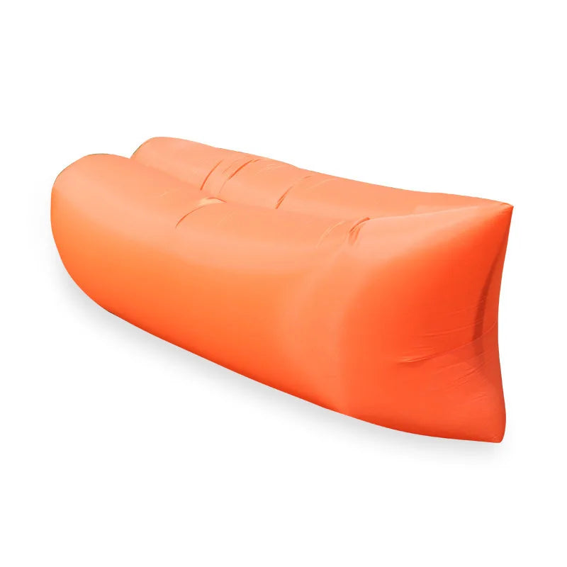 Lazy Inflatable Sofa Portable Beach Camping Air Sofa Air Cushion Outdoor Party Music Festival Adult Inflatable Sleeping Bag Qme Orange