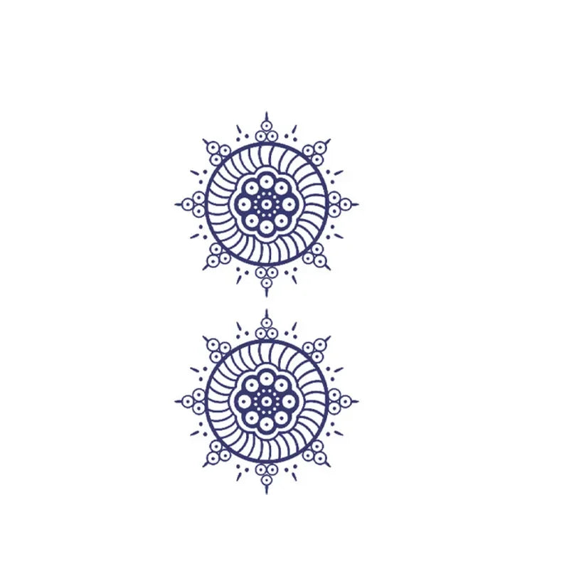 Herbal juice circular pattern breast patch sexy temporary sticker waterproof and sweat proof tattoo sticker trendy style Qme