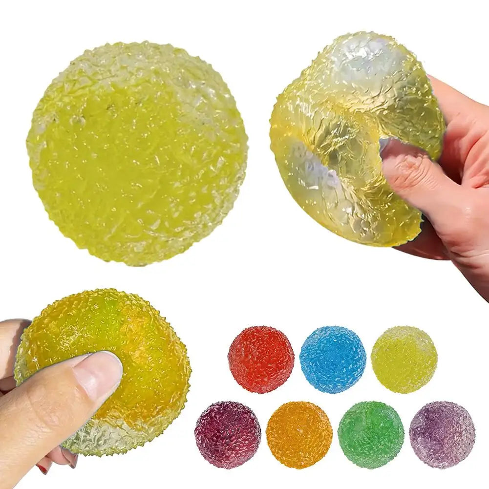 Ice Ball Maltose Squishy Toys Stress Multicolor Texture Sensory Qme Yellow
