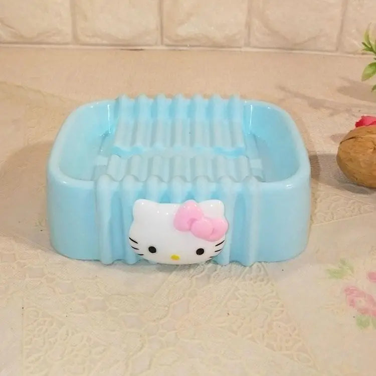 Hello Kitty Creative Cartoon-Style Cute Soap Dish Bathroom Soap Dish for Home Use Soap Dish Holder / Plastic Storage Box Qme 8