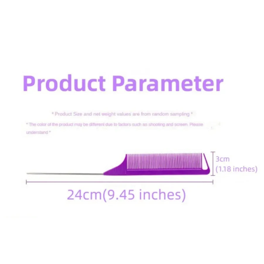 5PCS/12PCS Professional Candy Color Hair Styling Pointy Tail Comb for Wig, Partition, Braid, Hair Dye, and Highlights Hair Tool Qme