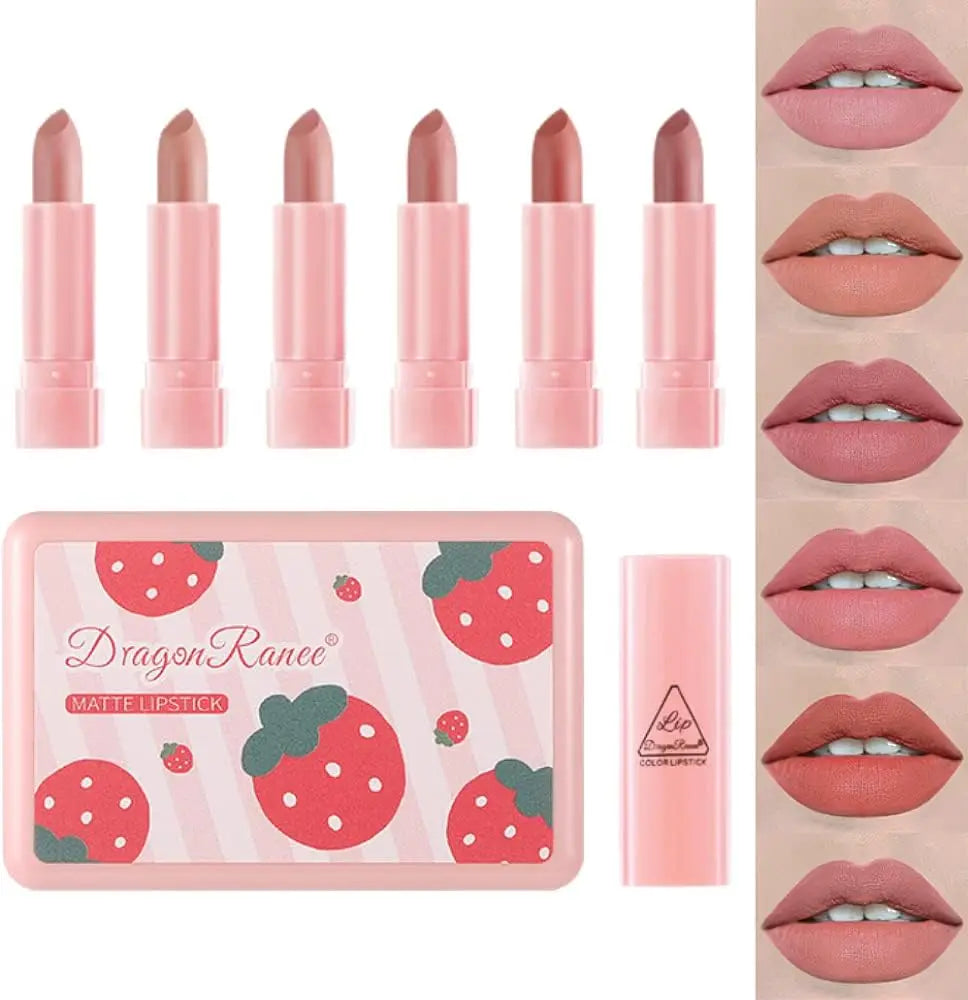 6 Colors Matte Lipstick Lipsticks Mini Waterprooflong Lasting Velvet Qme