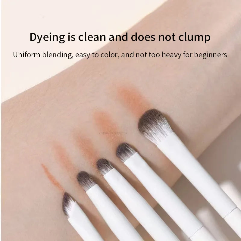 5 8 Natural Eye Makeup Brushes Detail Eyeshadow Brush White Ultra Qme