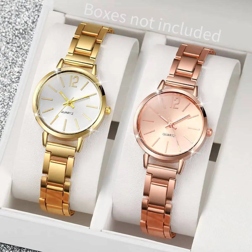 Women's Watch Light Luxury Steel Belt Women's Watch Female Student Fashion Simple Quartz Watch Qme