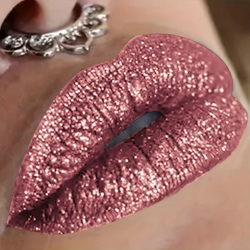 Shimmering Lip Gloss High-pigment Smudge-resistant Brown Purple Red Qme 07