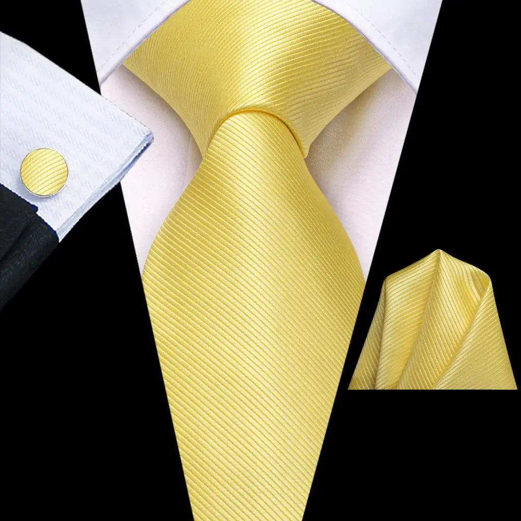 Hi-Tie Solid Orange Blue Mens Fashion Necktie Handkerchief Cufflinks for Tuxedo Accessory Classic Silk Luxury Tie for Man Gift Qme SN-3718