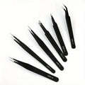 Precision Tweezers Set, Advanced Anti-Static Stainless Steel Tweezers, ESD Curved Tweezers, Suitable for Electronic Products Qme 6pcs set