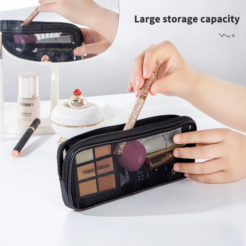 Makeup Brush Travel Case Cosmetic Toiletry Bag Organizer Men Women Qme