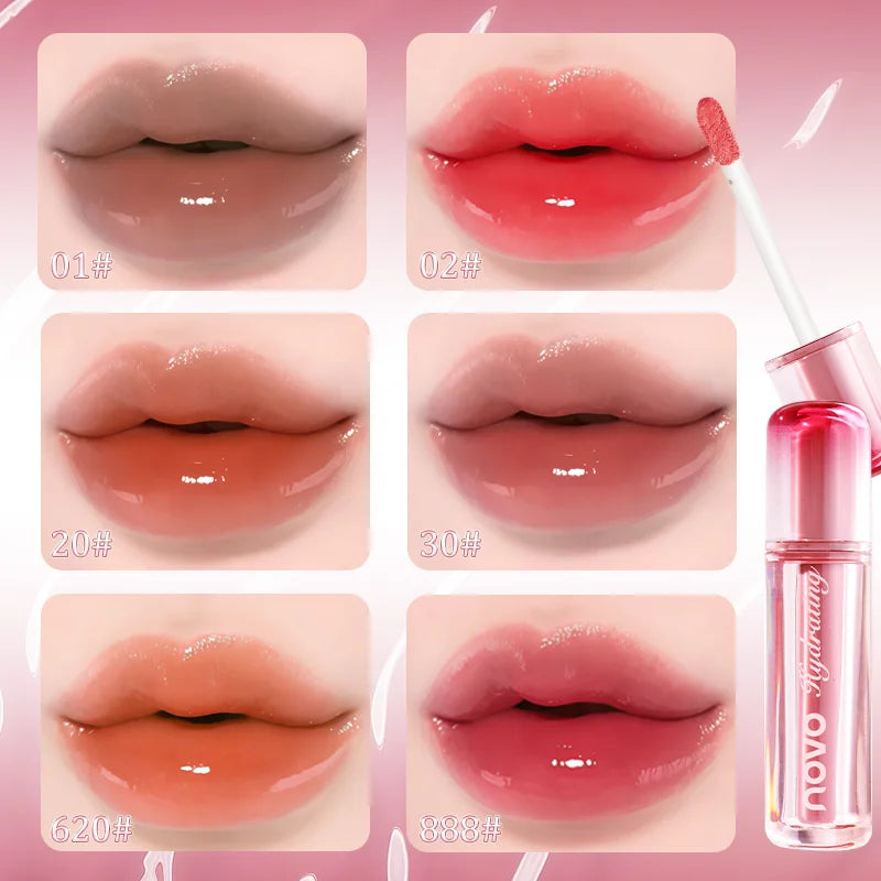 Watery Glassy Lip Gloss Glaze Mirror Shine Lipstick Hydrating Qme