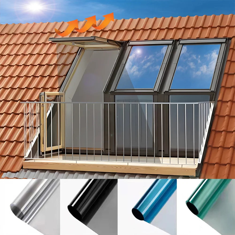 House Window Anti Look Privacy Film Vinyl Mirror Foil Non Adhesive Tint Car Glass Screen Stickers Rolls Heat UV Protection Tools Qme