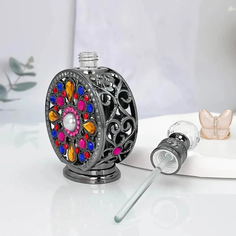 12ML Perfume Bottle Metal Empty Bottle Essential Oil Perfume Dispensing Glass Bottle Luxury Gifts Travel Portable Perfume Bottle Qme