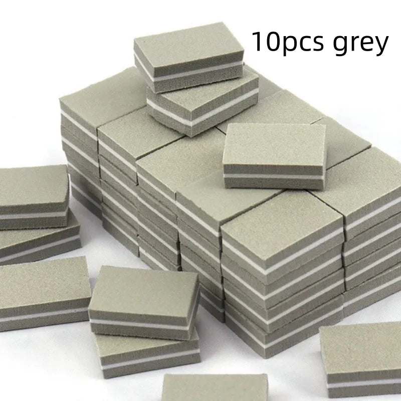 10 50 Mix Double-sided Mini Nail File Blocks Colorful Sponge Polish