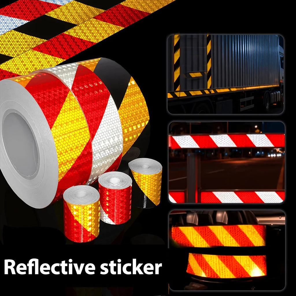 Shining Reflective Safety Warning Tape Self Adhesive Twill Printing Reflective Tape for PVC Reflective Tape Car Accessories Qme
