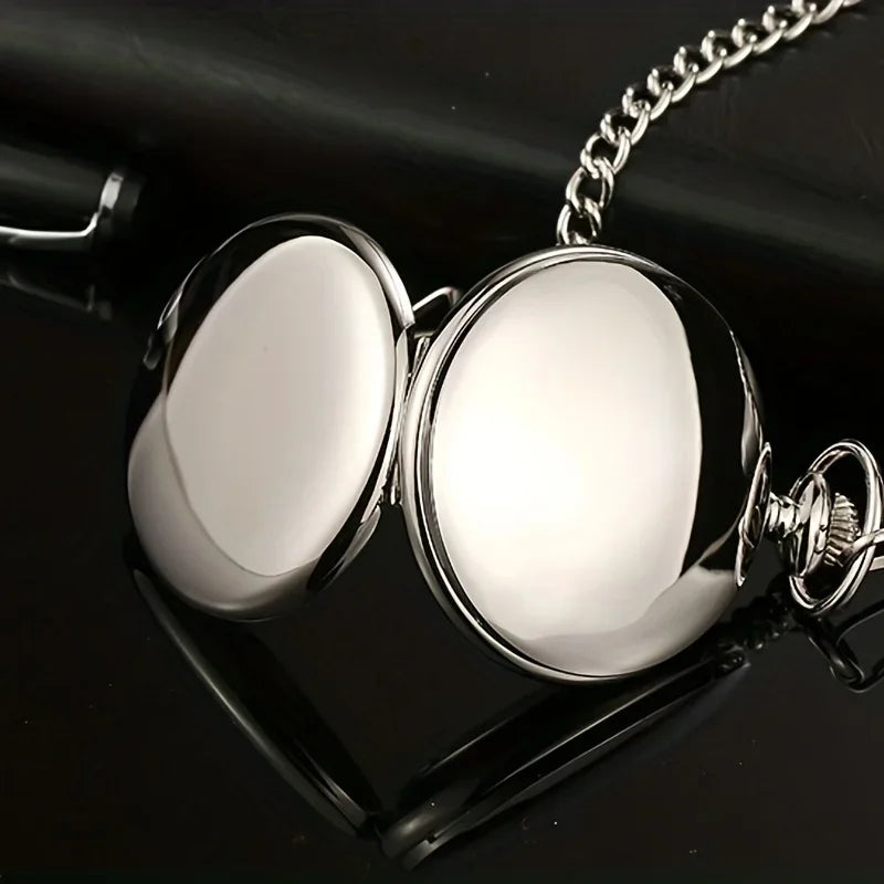 Simple Vintage Pocket Watch Round Hanging Chain Watch Quartz Watch Solid Color Alloy Pendant Bag Accessories Qme