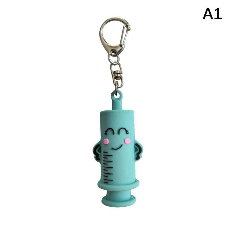 New 1Pc Syringe-Shaped Ampoule Bottle Opener Keychain Rubber Cutter Aid Medication Vial Breaker Tool For Home Nurses And Doctors Qme A1