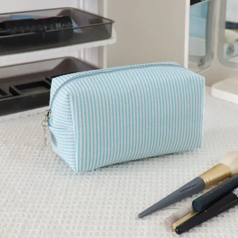 Toiletry Storage Pouch Fresh Simple Striped Cosmetic Bag Large Qme A7