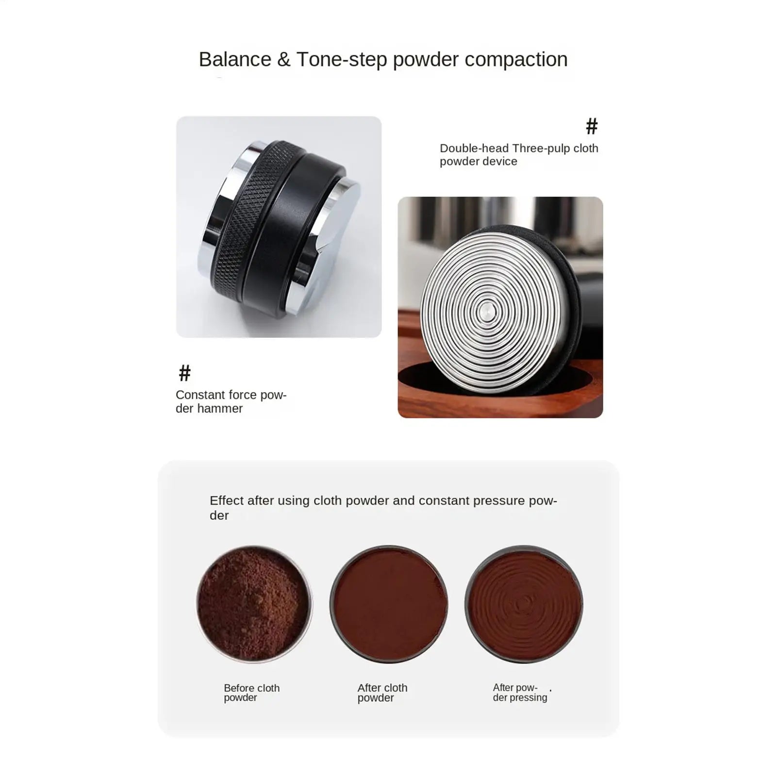 Tamper Kit 7 Pieces Universal Tamping Station Distribution Tool Coffee Distributor Accessories Kit For Home Kitchen Studio Bar Qme
