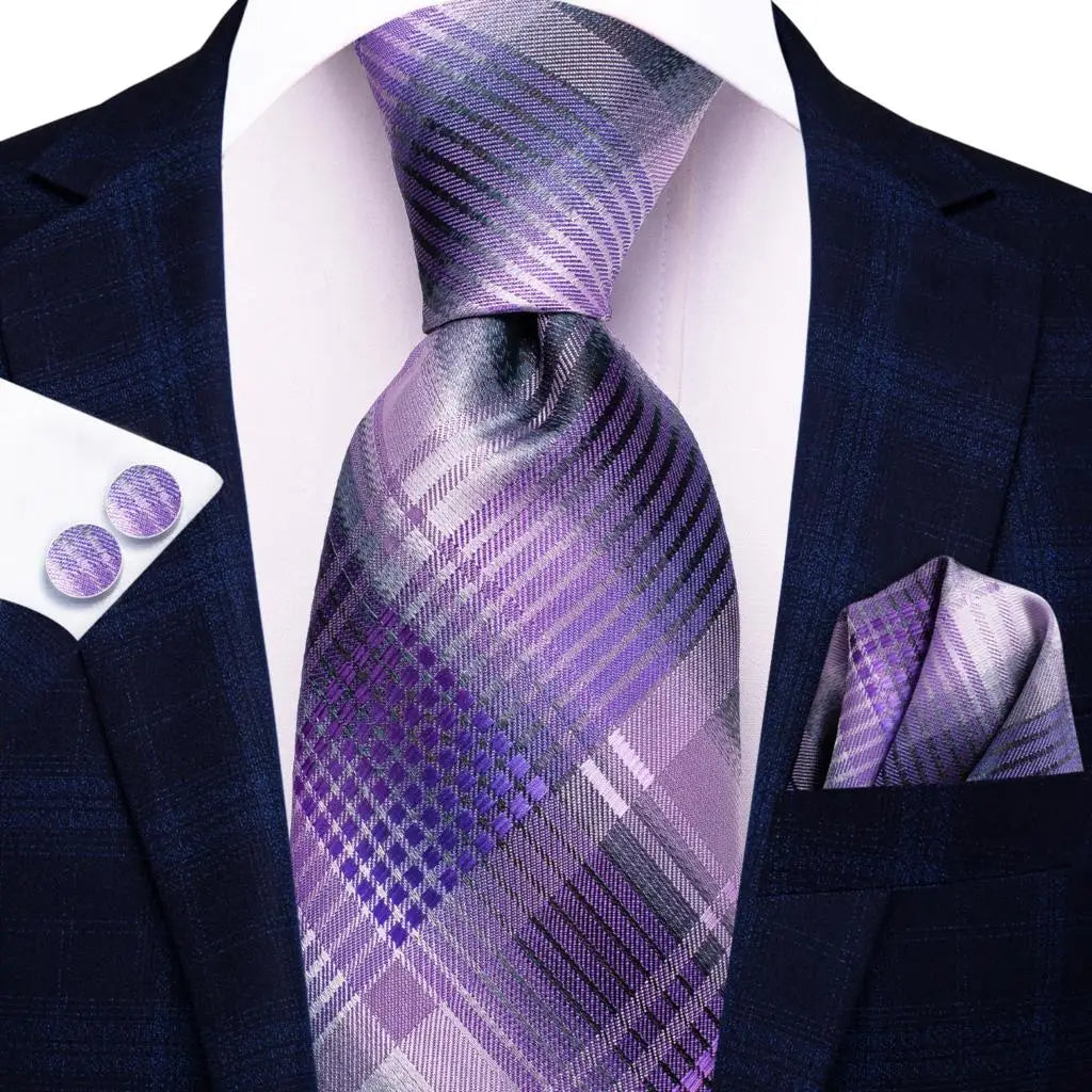 Hi-tie Designer Mens Tie Luxury Handmade Geometric Necktie Silk Woven