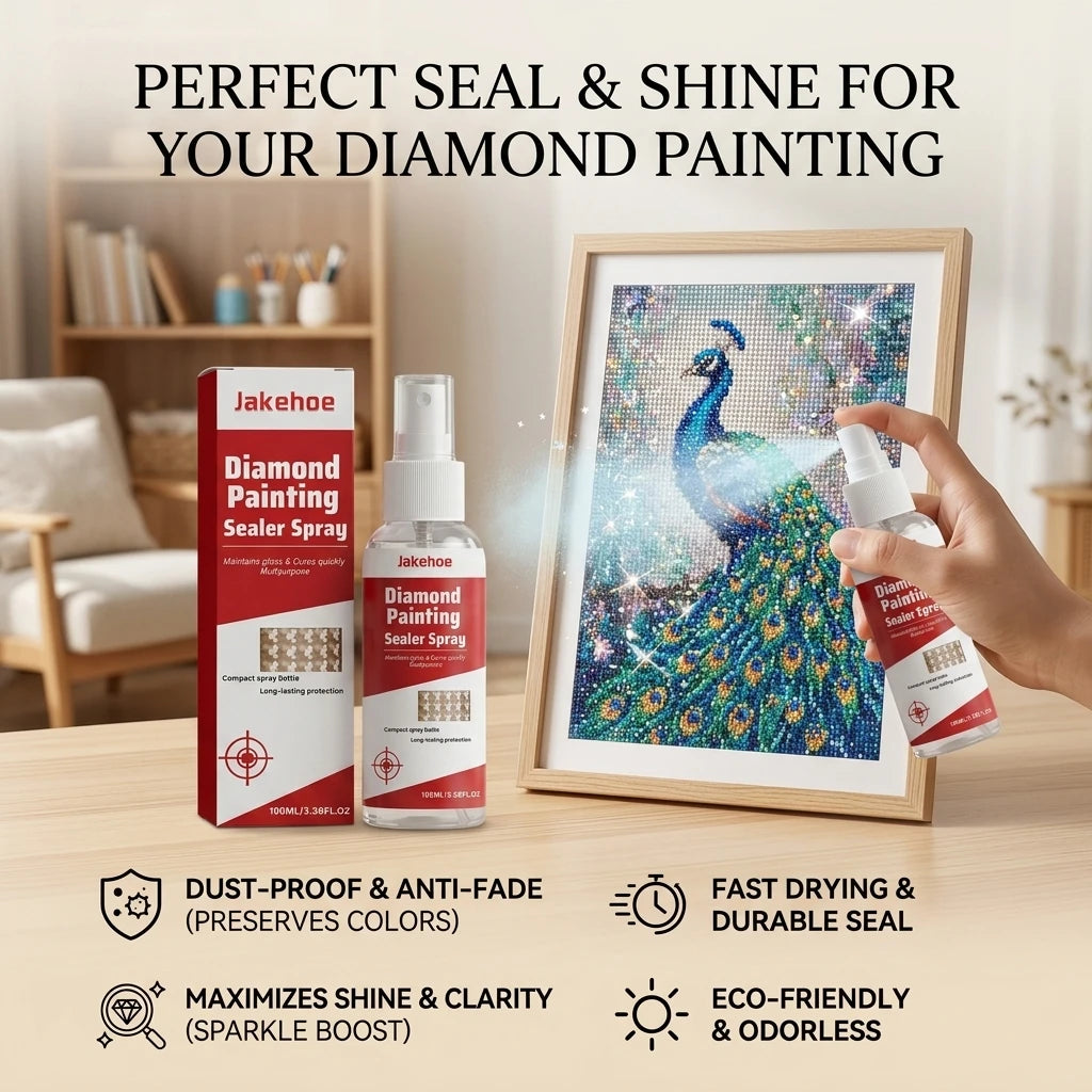 Diamond Painting Sealer Spray Fast Curing Transparent Coating Preserve Sparkle Shine Prevent Fading Diamond Art Protective Spray Qme