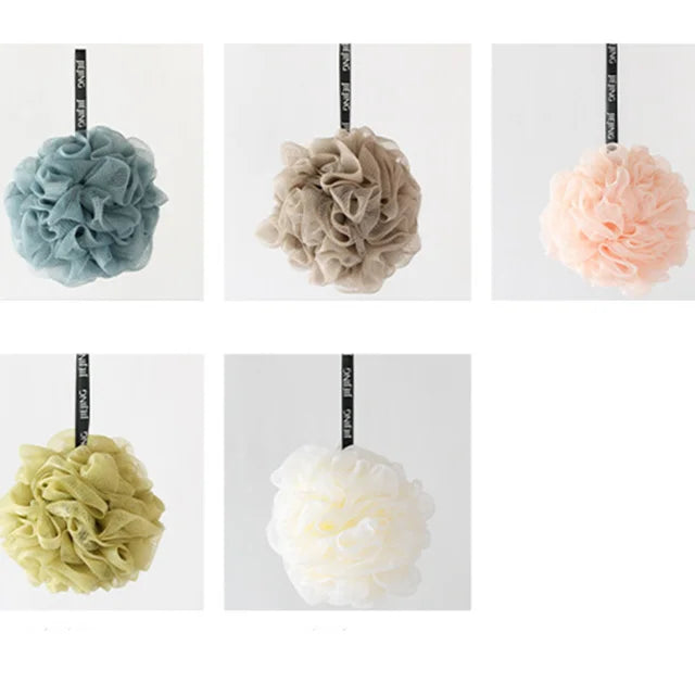 Colorful Mesh Pouf Shower Sponge With Loofah And Shower Ball Soft And Gentle On Skin Perfect For Bathing And Showering Qme 4PCS Random Colors