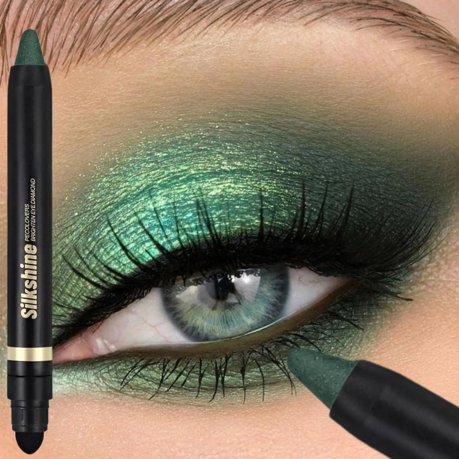 Green Eyeshadow Stick Smoky Pencil Gloss Pearlescent Shadow Sticks Qme