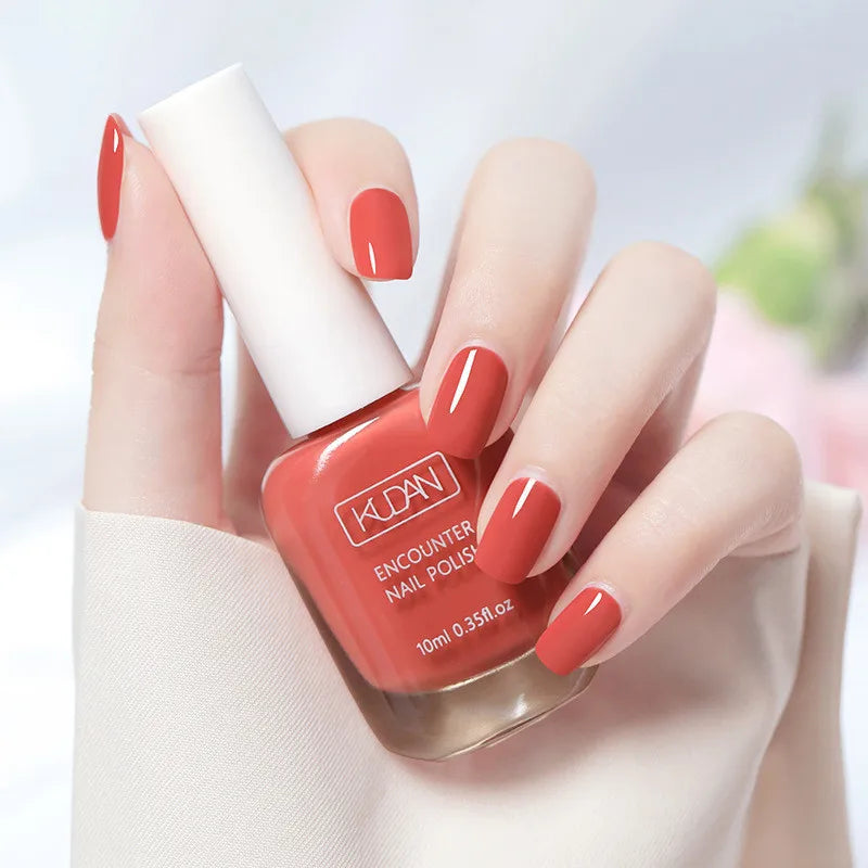 10ml Water-based Nail Polish Long Lasting Tearable Quick Dry No Bake Semi-permanent Varnish DIY Fashion Manicure 40 Color Qme 40