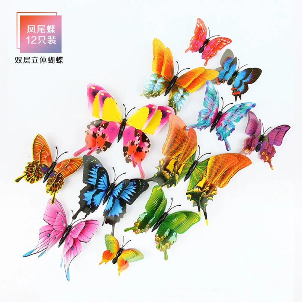 3D Butterfly Wall Stickers Decor Butterflies for Wedding Decoration Magnet Fridge Decals Decoration Sticker Pvc Color Sticker Qme Phoenix tail