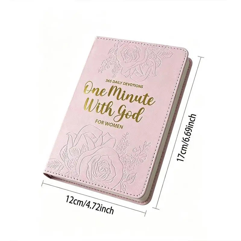 365 Days Daily Prayer Leather Brown Pink Notebook Portable Devotional Qme Pink