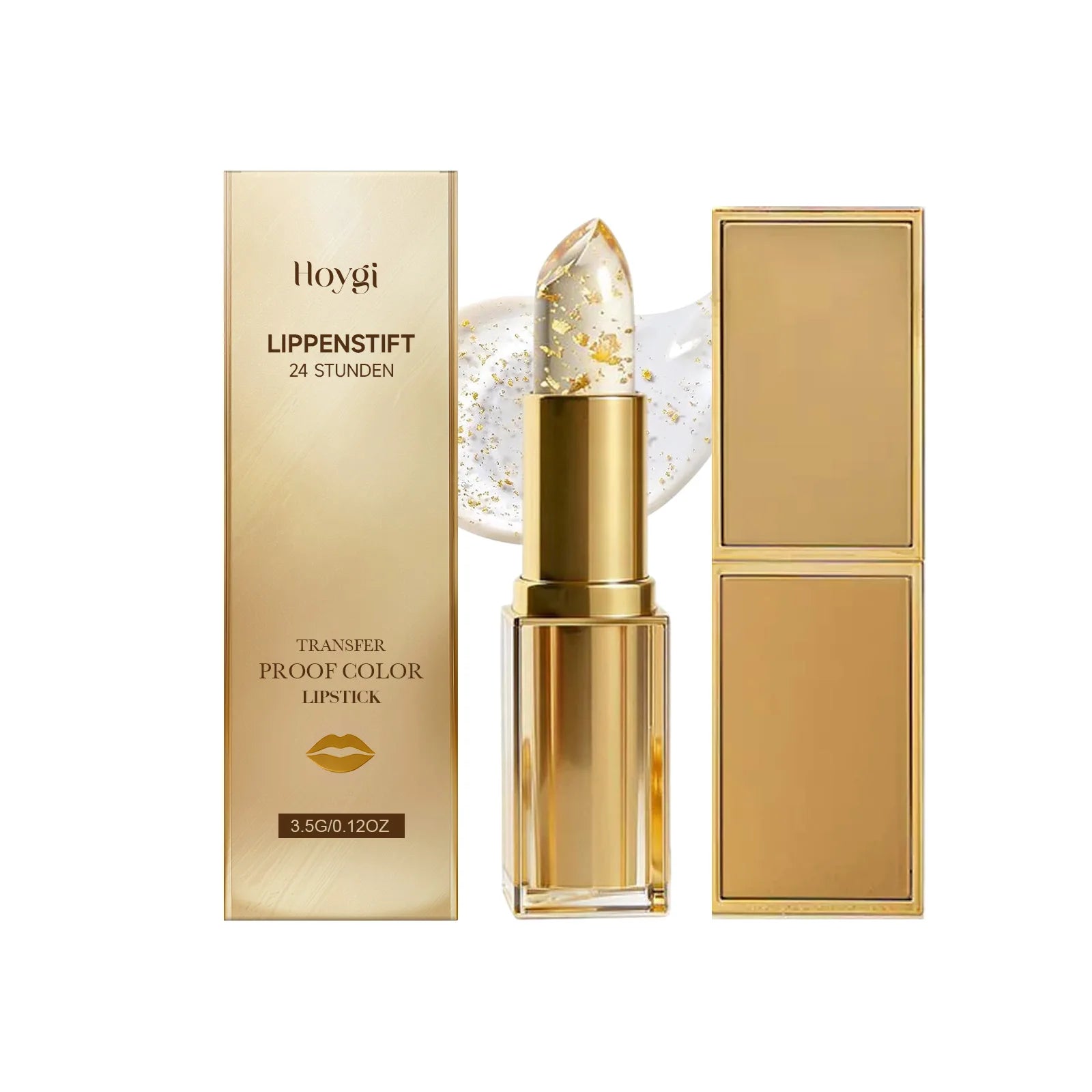 Gold Foil Color Changing Lip Balm Nourishing Transfer Proof Moisturizing Lipstick Temperature Sensitive Long Lasting Lip Care Qme 3.5g Boxed