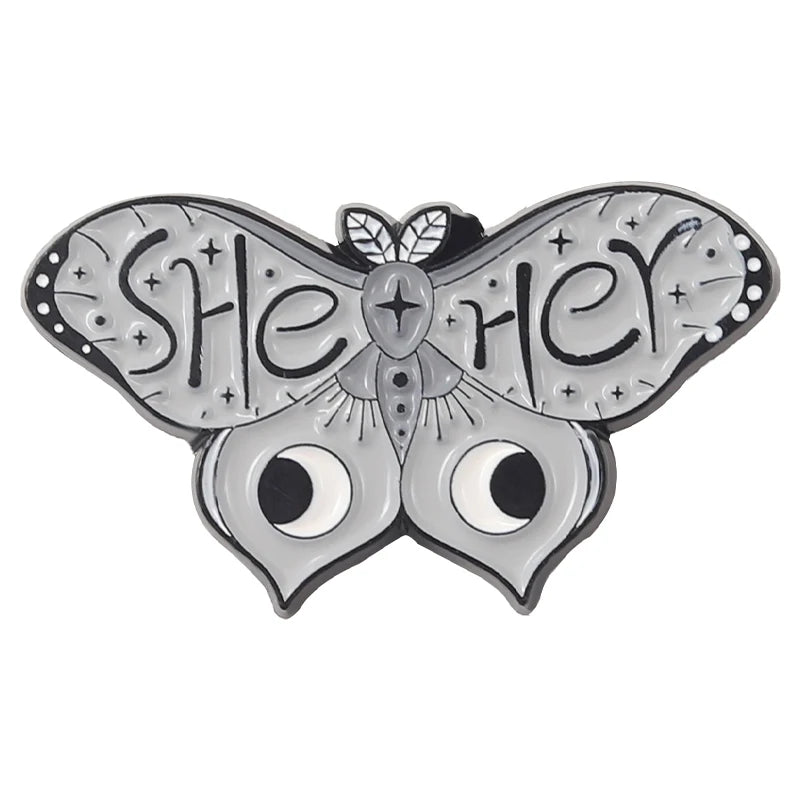 My Pronouns Enamel Pins Cats Butterfly He Him She Her They Them Brooches Lapel Metal Badges Fashion Jewelry Gifts Drop Shipping Qme style 22