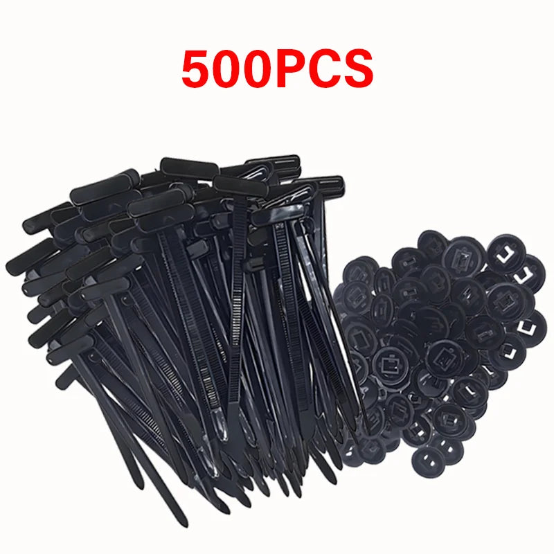 Universal Nylon Cable Tie Buckle Auto Fastening Straps Multi-Purpose Cable Clip Heavy Duty Self-Locking Nylon Zip Ties Holder Qme 500PCS