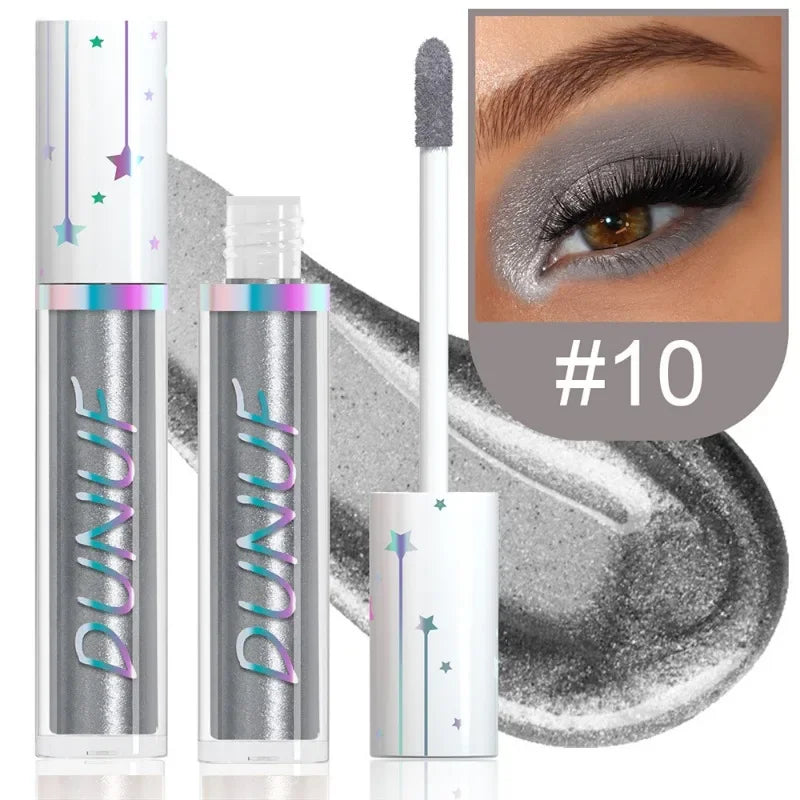 24color Eyeshadow Stick Liquid Eyeliner Metallic Color Green Pearlescent Glitter Eye Shadow Waterproof High Gloss Makeup Pigment Qme 10