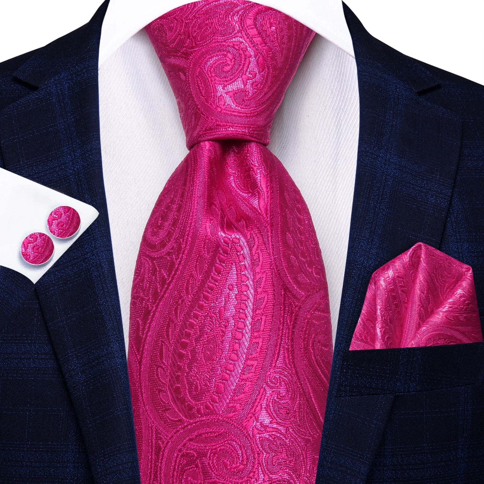 Hi-tie Mens Tie Blue Checks Plaids Silk Wedding Men Fashion Design Qme HT-N-0145