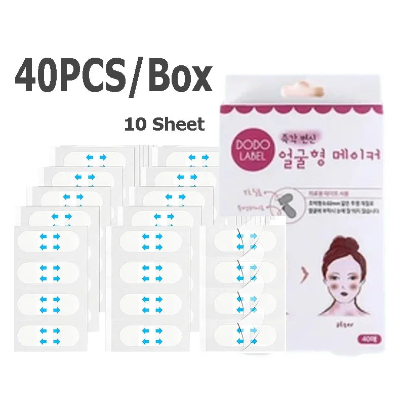 30/20/10Sheets V Lift Face Sticker Invisible Makeup Adhesive Lift Face Tape Slim Patch Breathable Sticker Lifting Tighten Chin Qme 40PCS