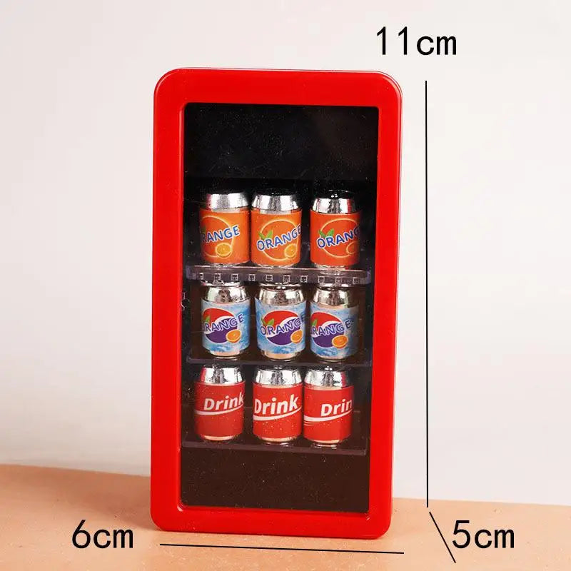 1 12 Dollhouse Miniatures Refrigerator Canned Drink Beverage Cabinet Qme A7