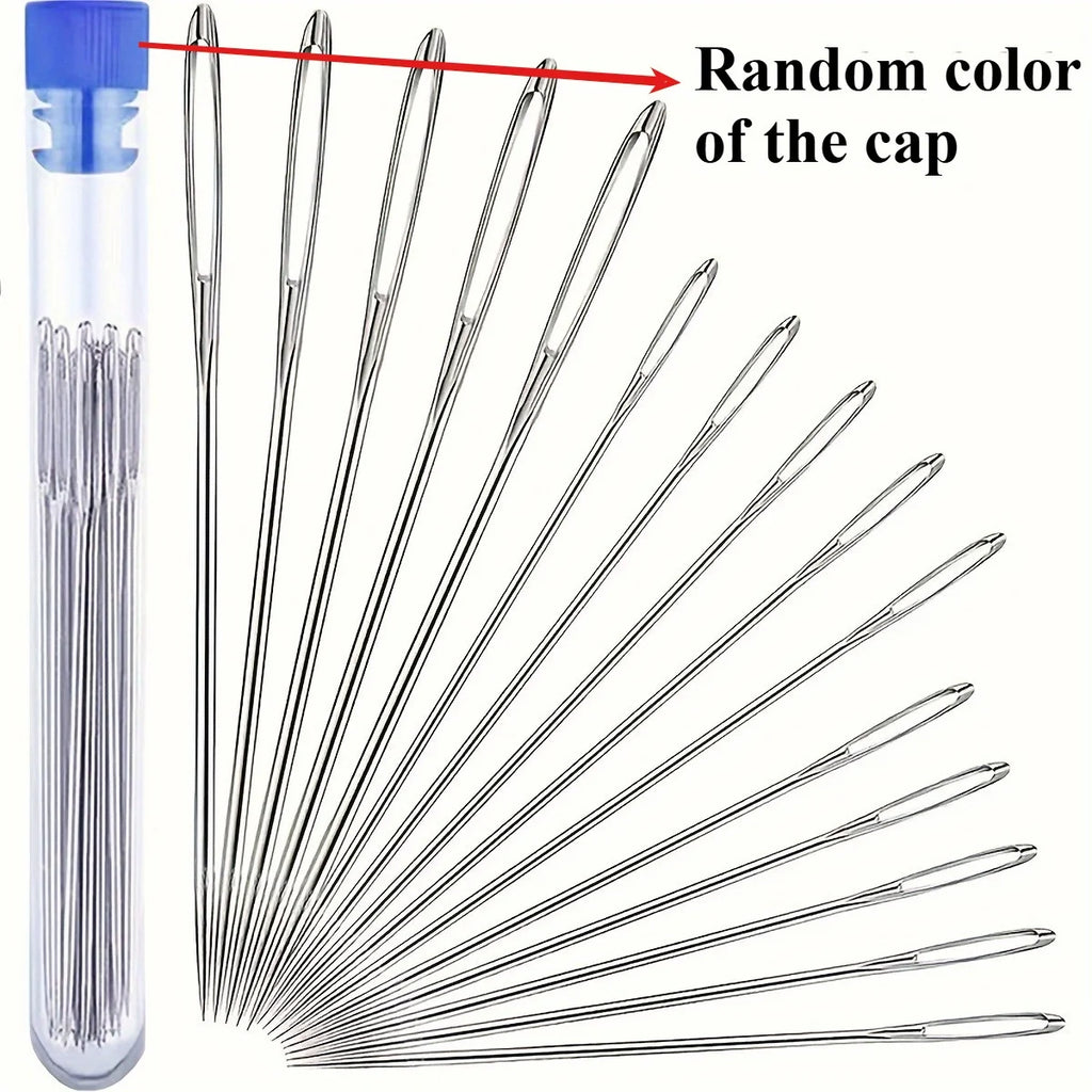 Large eye sewing needle, The large needle hole makes it easy to thread, suitable for fine embroidery and cross-stitch. Qme 15pcs