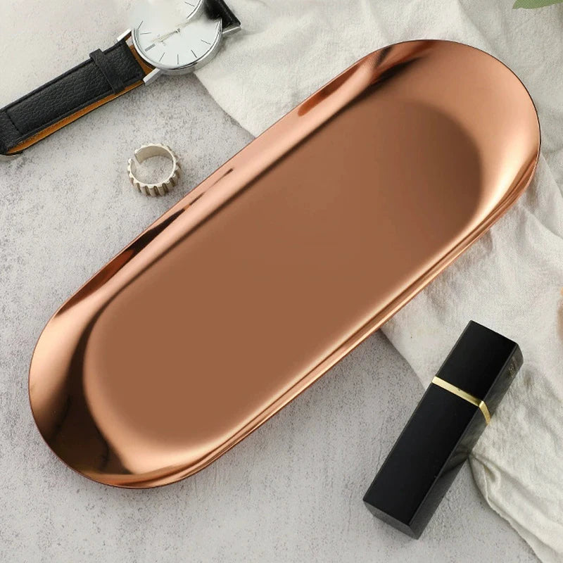 Shape Cosmetics Storage Table Jewelry Tray Multi-functional Home Qme L Rose Gold