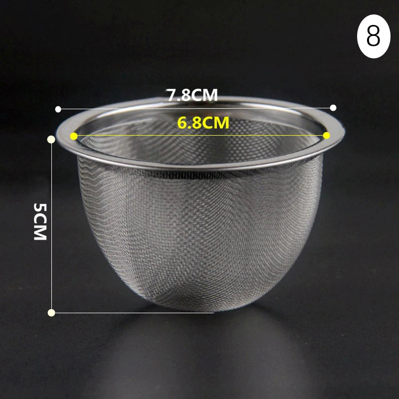 304 Stainless Steel Reusable Tea Infuser Tea Strainer Teapot Loose Tea Leaf Spice Tea Filter Kitchen Accessories Qme 8