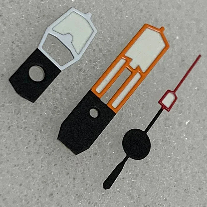 Modified Watch Accessories Orange Red White Color Matching Hands Green Luminous Hands for NH35/36/4R7S Movement Qme