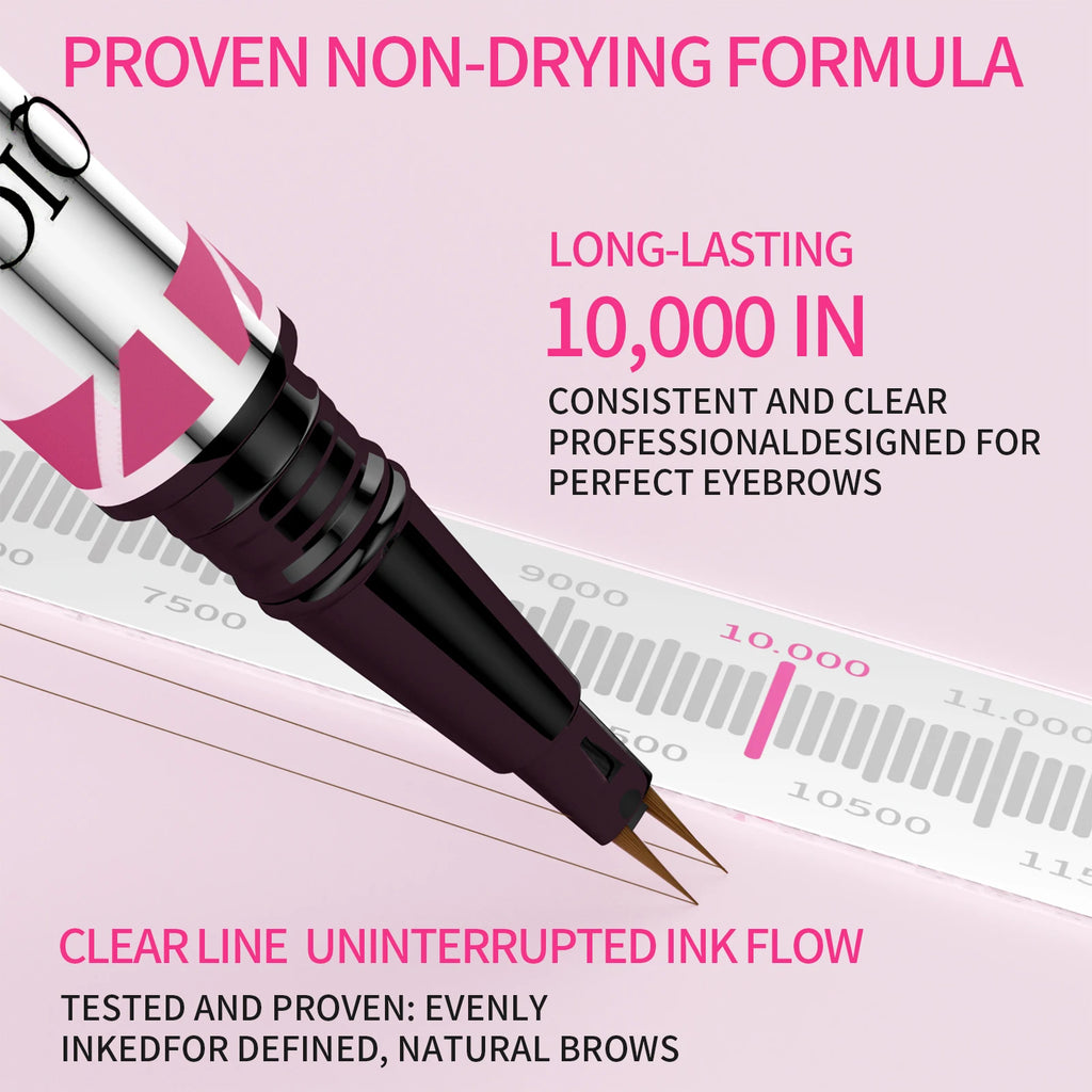 Waterproof Eyebrow Pencil with Micro Blade Tip & Brush Ended Liquid Brow Marker, Quick-Dry Non-Smudge Formula, Sweatproof Qme